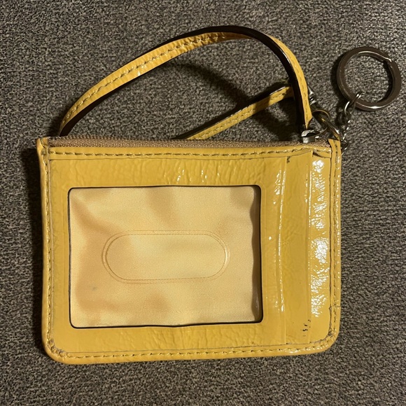 Coach Tan & Yellow Pineapple Small Coin Purse. Good Preowned Condition - Picture 2 of 5